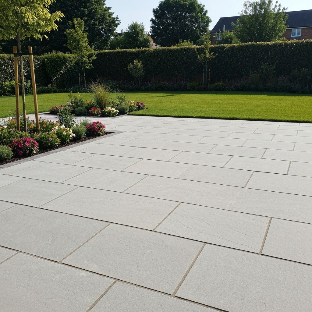 Natural stone patio installation